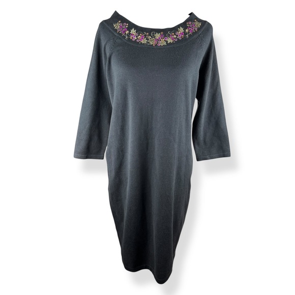 Bob Mackie Dresses & Skirts - Bob Mackie Wearable Art Womens Size Small Knit Sweater Dress Embellished Jeweled